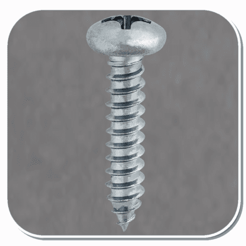 AUV-3086 Zinc Phillips Pan Head Tapping Screw #12 x 1" Bx of 100