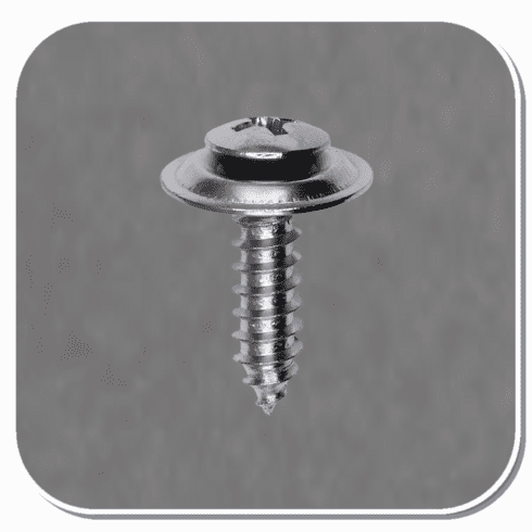 AUV-3466 Chrome Phillips Countersunk Oval Head SEMS Washer Tapping Screw #10 x 3/4" Bx of 100