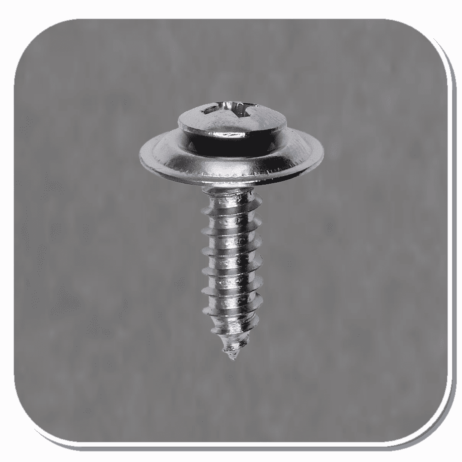 AUV-3466 Chrome Phillips Countersunk Oval Head SEMS Washer Tapping Screw #10 x 3/4" Bx of 100