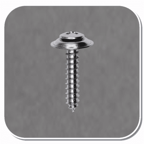 AUV-3467 Chrome Phillips Oval Head Countersunk SEMS Washer Tapping Screw #10 x 1" Bx of 100