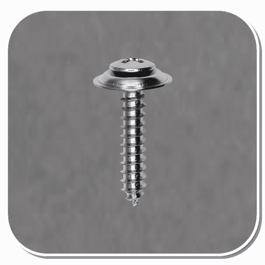 AUV-3467 Chrome Phillips Oval Head Countersunk SEMS Washer Tapping Screw #10 x 1" Bx of 100