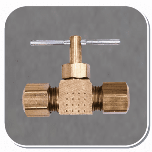 AUV-385 1/4in InLine Brass Compression Valve Bx of 3