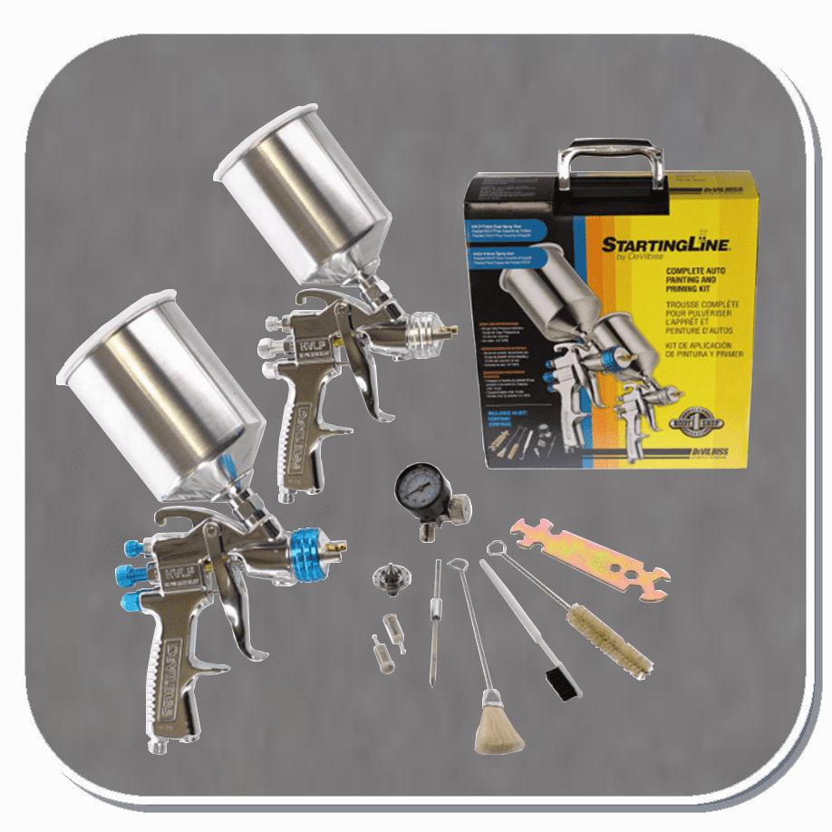DEV-802343 Devilbiss Starting Line Painting and Priming 2 Gun Kit