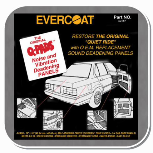 FBE-116 Evercoat Q-pads Sound Deadner, 12″ x 12″, 6 pads/pack