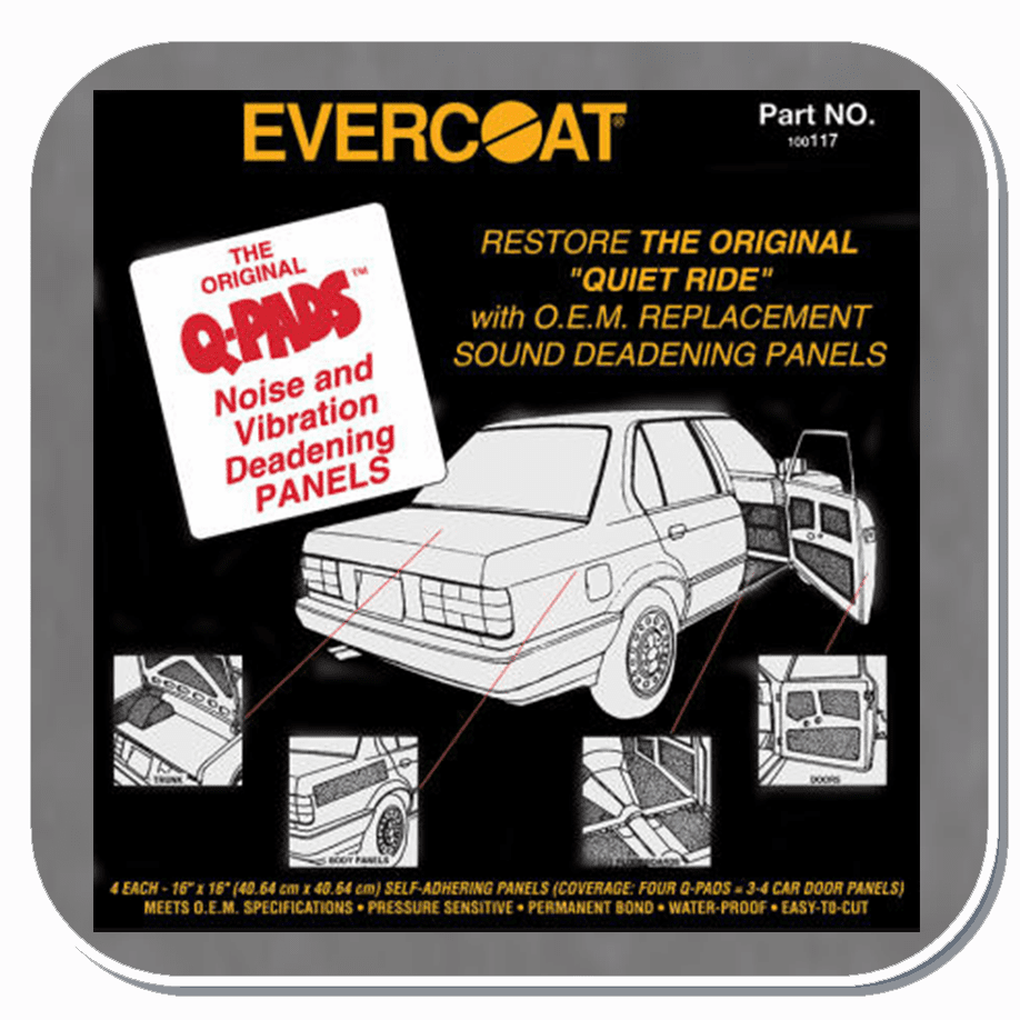FBE-116 Evercoat Q-pads Sound Deadner, 12&#8243; x 12&#8243;, 6 pads/pack