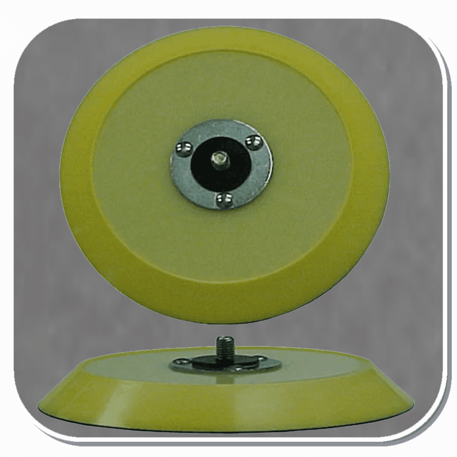 FER-5135 Ferro 5" Medium urethane molded pad with a heavy duty riveted composite hub. For use with PSA coated abrasive discs.