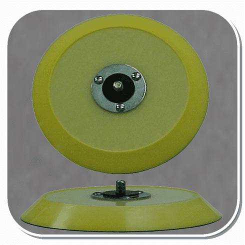 FER-5136 Ferro 6" Medium urethane molded pad with a heavy duty riveted composite hub. For use with PSA coated abrasive discs.