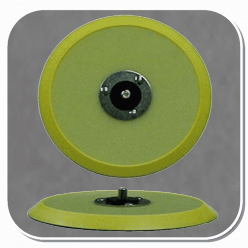 FER-5216  Ferro 6" Firm low profile urethane molded pad with a heavy duty riveted composite hub. For use with Hook and Loop coated abrasive discs.