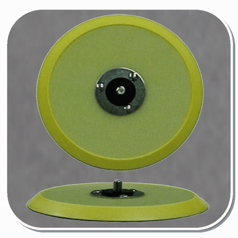FER-5216  Ferro 6" Firm low profile urethane molded pad with a heavy duty riveted composite hub. For use with Hook and Loop coated abrasive discs.