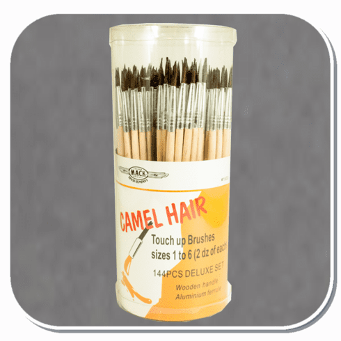 MAC-1930 Mack Brush Camel Hair Watercolor 144 Assorted Size Set