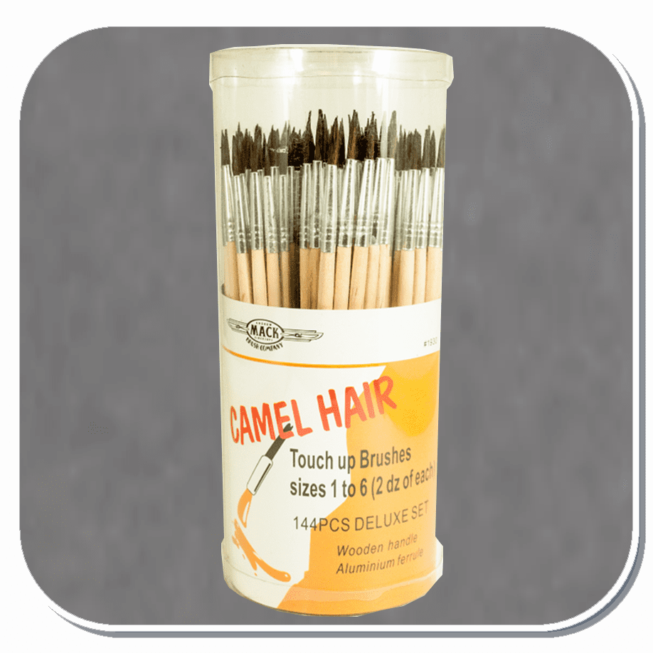 MAC-1930 Mack Brush Camel Hair Watercolor 144 Assorted Size Set