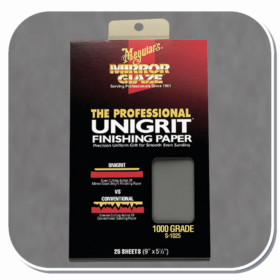 MEG-S1025 Meguiar's 1000 grit Mirror Glaze Unigrit Finishing Paper 25/Sheets 