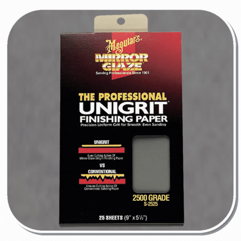 MEG-S2525 Meguiar's 2500 grit Mirror Glaze Unigrit Finishing Paper 25/Sheets