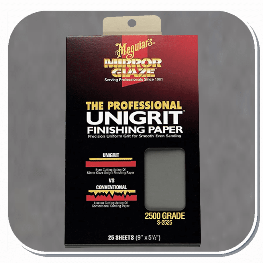 MEG-S2525 Meguiar's 2500 grit Mirror Glaze Unigrit Finishing Paper 25/Sheets