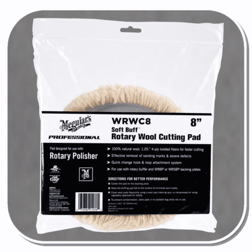 MEG-WRWC8 Meguiar's Soft Buff Rotary 8" Wool Cutting Pad