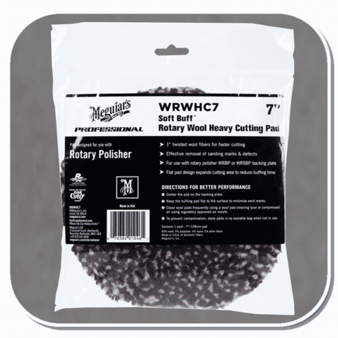 MEG-WRWHC7 Meguiar's Soft Buff Rotary 7" Heavy Cutting Wool Pad