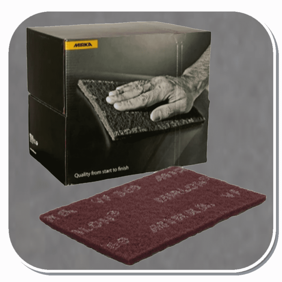MIR-18-111-447 Mirka Mirlon 6in X 9in Maroon Very Fine Scuff Pads 20 Pads per box