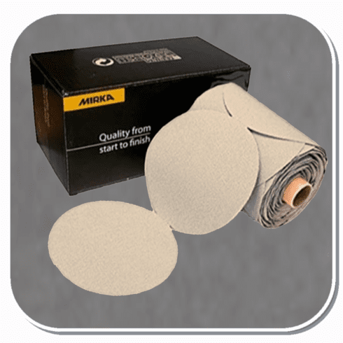 MIR-20-314-080 Mirka Basecut 5" Sticky-Back PSA Solid Link Roll Sanding Discs 80 grit 100 discs/roll