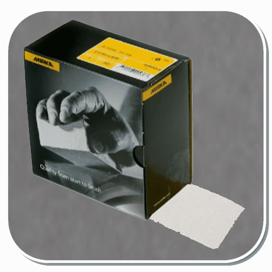 MIR-20-580 Series Mirka Basecut 2.75" x 75' 80 thru 400 grit Sticky-Back PSA Sanding Rolls
