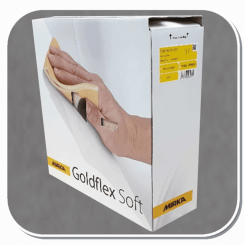 MIR-23-145 Series Mirka Goldflex Soft Hand Sanding Pad Rolls 150 thru 1000 grit Perforated 4.5" x 5"  200 pads/roll