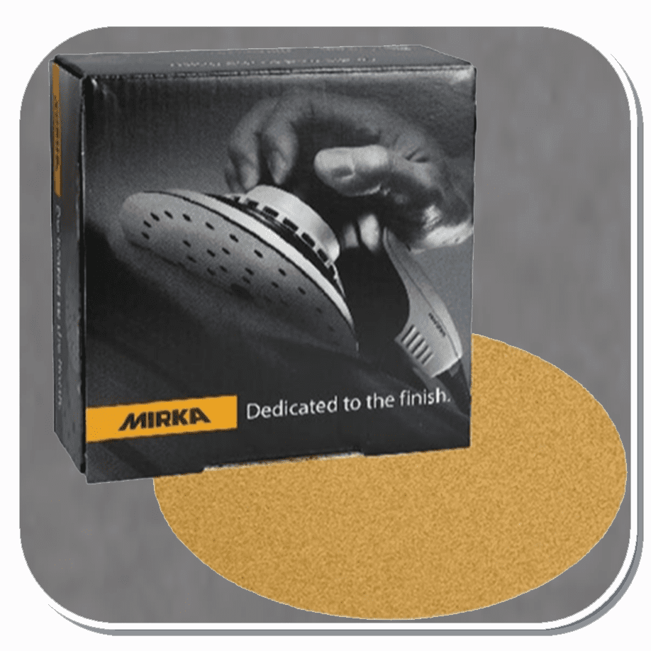 MIR-23-352 Series Mirka Gold 8" Sticky-Back Solid PSA Sanding Discs 36 thru 80 grit 50 disc/box