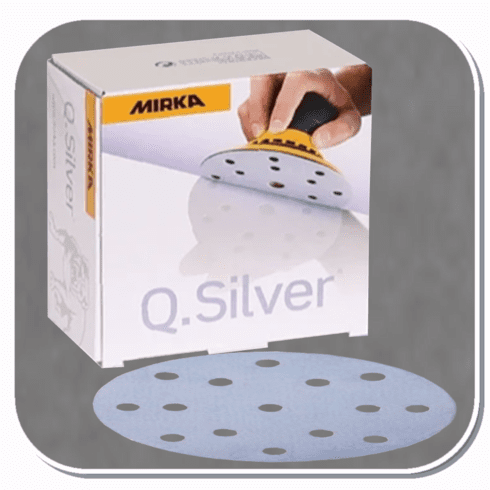 MIR-2B-611-400 Mirka 6" Q-Silver 15 hole Vac Grip Disc 400 grit Box of 50