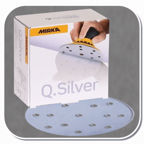 MIR-2B-611-400 Mirka 6" Q-Silver 15 hole Vac Grip Disc 400 grit Box of 100