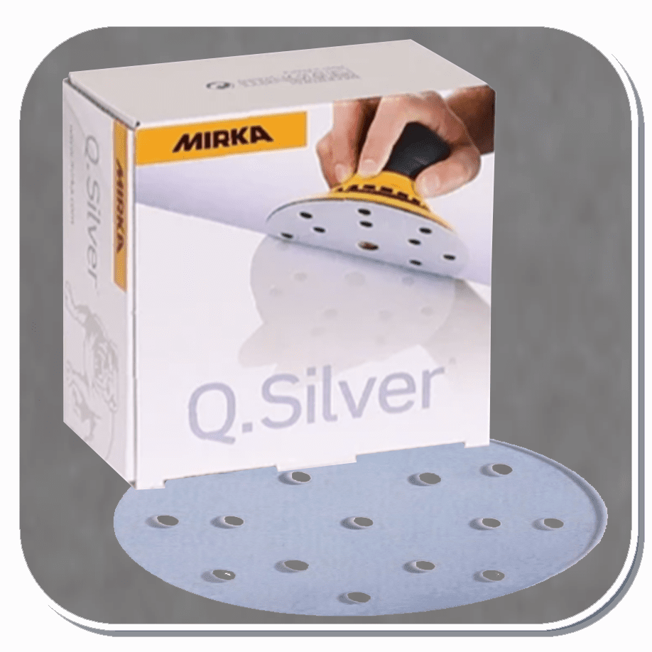 MIR-2B-611-400 Mirka 6" Q-Silver 15 hole Vac Grip Disc 400 grit Box of 100
