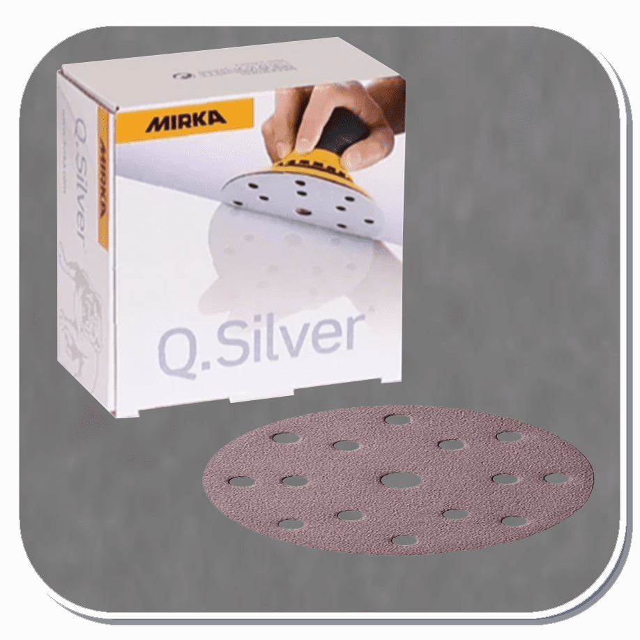 MIR-2C-611 Series Mirka 3" Q-Silver Grip 15 hole Vac Disc 600 thru 1500 grit Box of 50