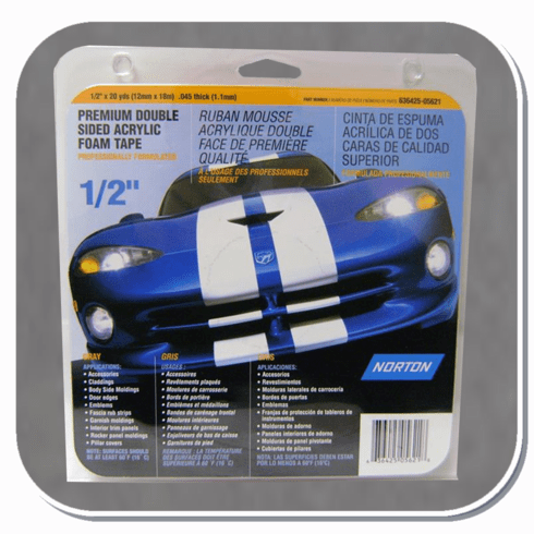 NOR-05621 1/2"X20ydX.045 Premium Double Sided Acrylic Foam Tape