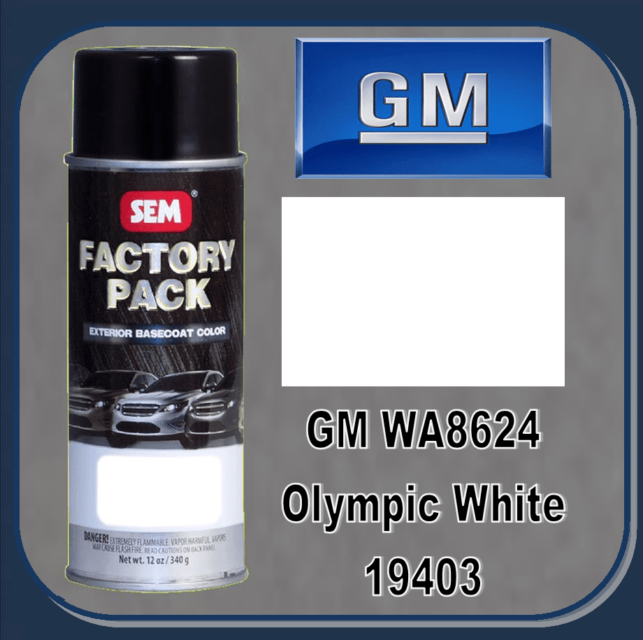 SEM19403 SEM Factory Pack Basecoat GM Paint Code WA8624 "OLYMPIC WHITE