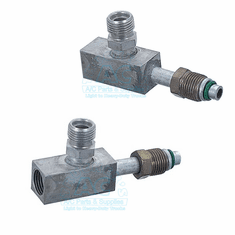 A/C Fitting Tee Block w/Swivel Nut #6