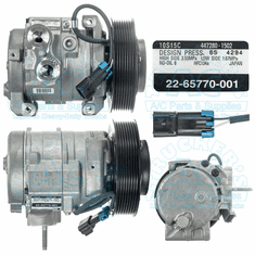Denso Compressor OEM #: 22-65772-000; 22-65772-001 Freightliner Trucks