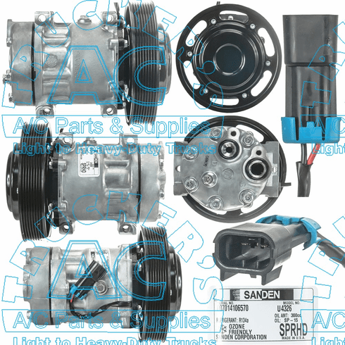 Sanden 4326 Volvo GM OEM# 20721587 Mack OEM# 206RD52M