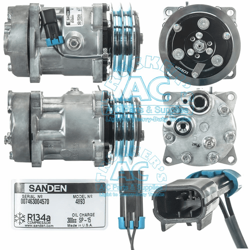 thumbnail image 2 of New AC Compressor & Clutch For Volvo Trucks - Replaces 11104419, 20370289, 8082270 2 of 3