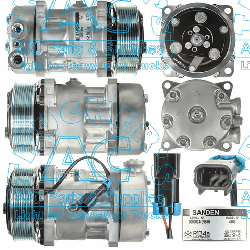 Sanden Compressor # 4705 Kenworth OEM# F69-6002 18-04178