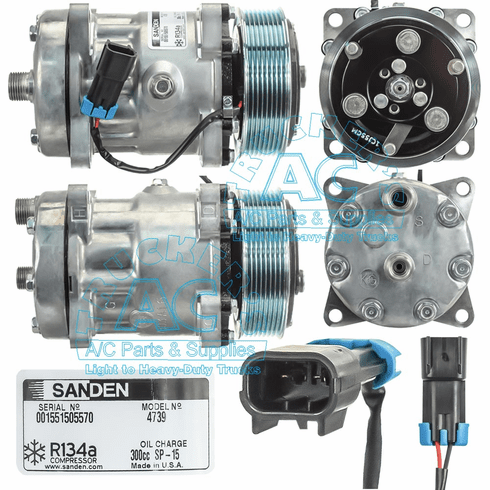 Sanden Compressor # 4739 Kenworth OEM# 18-04291 Peterbilt