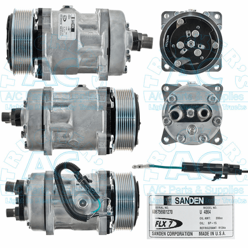 Sanden Compressor - Genuine Model: SD7H15HD - Multi Fit