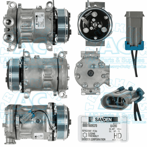 Sanden Compressor - Genuine OEM Grade # 1136641; 8-01135-6210