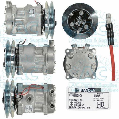 Sanden Compressor - Genuine OEM Grade #: 4746