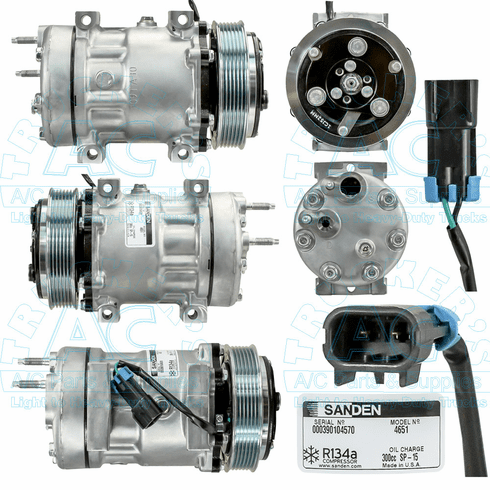 Sanden Compressor - Genuine. OEM #: SKI4651 - NAVISTAR