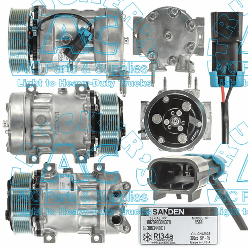 Sanden Compressor SD7H15HD OEM #: SKI4584 Navistar