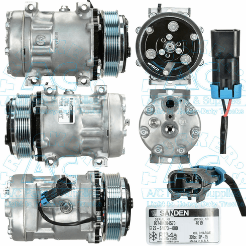 Sanden - Genuine  #: 4019 - OEM #: 22-64073-000 - Bus Applications