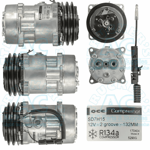 Sanden Style A/C Compressor - #4434 Multi-Fit