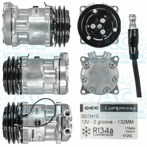 Sanden Style A/C Compressor  - Aftermarket Multi Fit