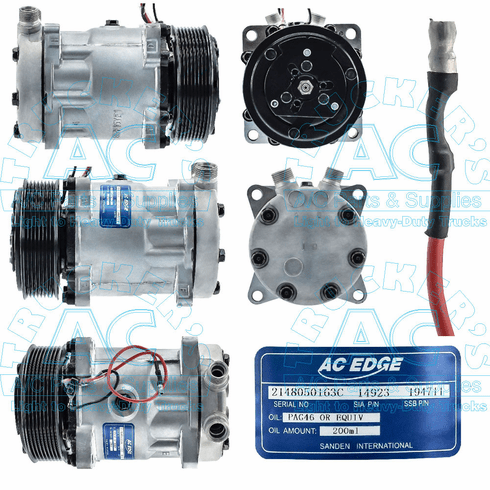 Sanden Style A/C Compressor - OEM# 4711 - Multi-fit applications
