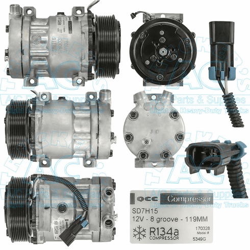 Sanden Style Aftermarket Compressor Navistar