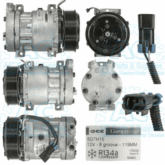 Sanden Style Aftermarket Compressor Navistar