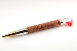 Amboyna Burl Diva Pen with Red Crystal - Custom Order