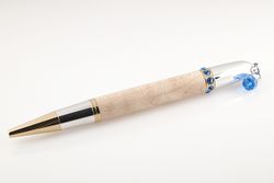 Curly Maple Diva Pen with Blue Crystal - #794